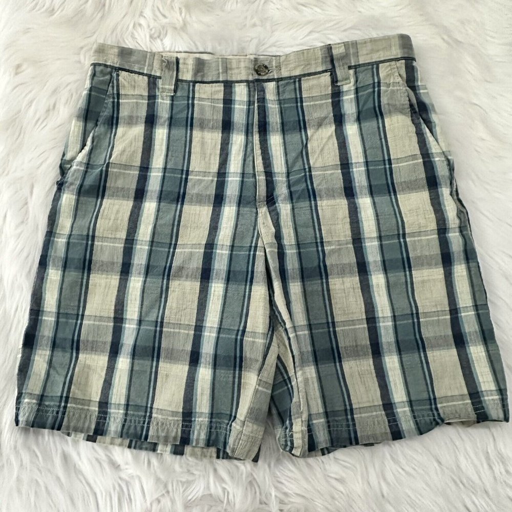 Columbia mens blue plaid shorts size 36 cotton